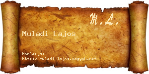 Muladi Lajos névjegykártya